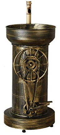 FINDYU Lavandino con Rubinetto, A Pavimento Lavandino del Bagno Retro Stile Industriale Ferro Vintage Idrante Il Giro Ruota Lavandino (Colore : Bronze)