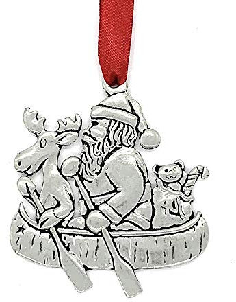 Basic Spirit Weihnachtsbaum-Dekoration aus Zinn, Kanu und Elch