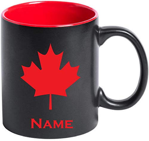 Tasse Kaffeetasse Kanada Flagge mit Namen bedruckt
