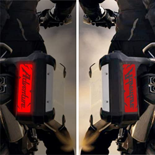 2x Reflektierende Aufkleber passend für Seitenkoffer CRF1000 Africa Twin L 16 (rot)