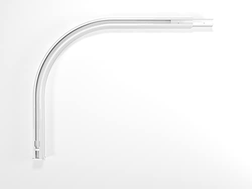 Market-Alley Vorhangschiene Aluminium Weiß/Schwarz Gardinenschiene ; C 1-läufig ; 120cm-600cm. Für Kräuselband Gardinen oder Schiebevorhang (nur Weiß Rundbogen Paar) | Weiß/Schwarz Gardinenschiene ; C 1-läufig ; 120cm-600cm. Für Kräuselband Gardinen oder Schiebevorhang