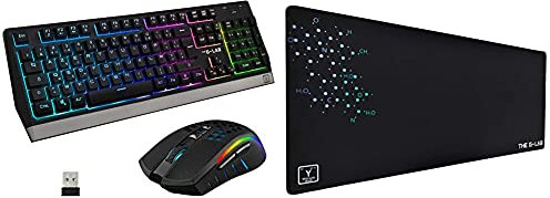 The G-Lab Combo Tungsten - Ensemble Clavier et Souris Gamer sans Fil Rétro Éclairés - Clavier Gaming Wireless AZERTy + Souris Gamer Wireless 2400 DPI - Pack Clavier Souris & Pad – Tapis de Souris