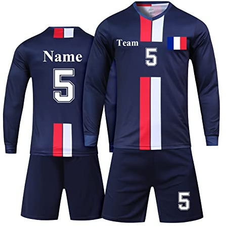 LAIFU Maillot Football Personnalisé Maillots de Gardien de Football Homme Nous Enfant avec Votre Numéro de Logo de Nom d'Équipe