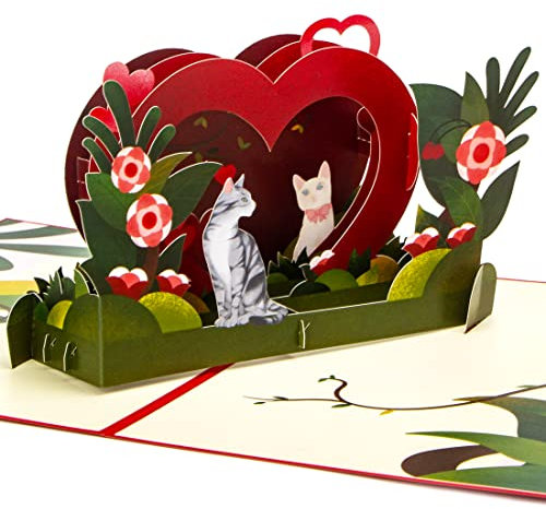 Ribbli Pop-Up-Karte Geburtstagskarte Jahrestag Valentinstagskarte romantische liebeskarte für katzenliebhaber Ehemann Ehefrau Paar Eltern Freund Freundin, mit Umschlag