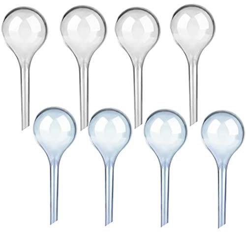 8 Pack Plant Watering Globes Automatic Watering Globes Plant Self Watering Bulb Waterer Automatic Watering System (4 Blue & 4 White)