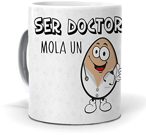 mundohuevo Regalo Original. Taza Ser Doctor Mola un Huevo. Cerámica AAA - 350 ml.
