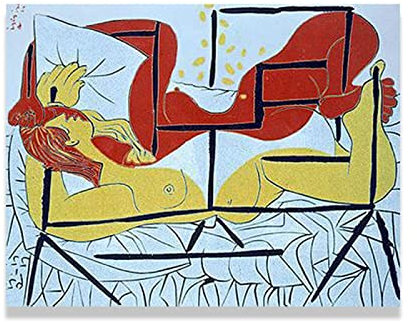 Danae by Pablo Picasso Leinwandbilder, berühmter Gemäldedruck auf Leinwand, Surrealismus, Kunstposter und Drucke, Wandkunst, Bilder für Wohnzimmer-Dekor, fertig zum Aufhängen, 80 x 120 cm, gerahmt