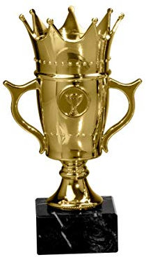 eberin · Es lebe der Dart König · Dart Trophäe · Wanderpokal für Dartspieler · Pokal Krone Gold · H:215mm · Schwerer Marmorsockel · Wunschgravur gratis
