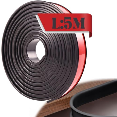 LeapBeast 5M Forme de U Plan de Travail Bande de Garniture, Caoutchouc Souple TPE Placage Bois Couvre Chant pour Meubles pour Réparation et Restauration D’armoires