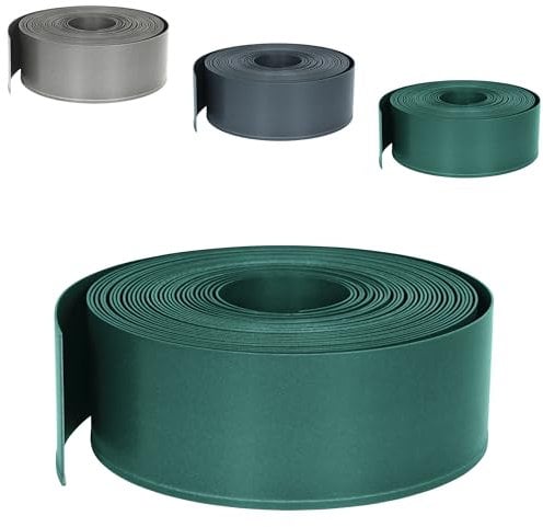 JOIEYOU Bordo flessibile in plastica per prato, tosaerba e aiuole, 20 m, altezza 12 cm, blocco radici, adattabile a qualsiasi forma, per giardino o cortile