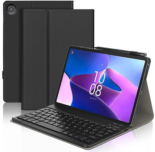 SENGBIRCH Custodia con Tastiera per Lenovo Tab M10 (3a Generazione) 10,1, Cover Tastiera Wireless con Supporta Auto Wake/Sleep, Tastiera Bluetooth Italiana Staccabile, Leggero Case Keyboard, Nero