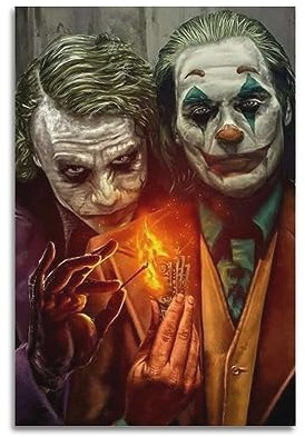 KWID Joker Poster Heath Ledger & Joaquin Phoenix Poster Dekorative Malerei Leinwand 50 x 75 cm
