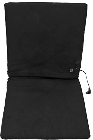 WOOXGEHM Beheiztes Sitzkissen, Wasserdichtes, Tragbares und Faltbares Beheiztes Sitzpolster, Beheizte Sitzpolster mit Rückenlehne für Camping, Angeln, Jagd(Schwarz)