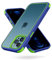 MobNano Ultra Hybrid Durchsichtig Hülle für iPhone 12 Pro Max Hülle Stoßfest Bumper Transparent Handyhülle Shockproof Fallschutz Silicone iPhone 12 Pro Max Case - Blau/Gelbgrün