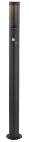 Lindby Außenleuchte Statius mit Bewegungsmelder (spritzwassergeschützt (Modern) in Schwarz aus Metall (1 flammig, E27) - Wegeleuchte Pollerleuchte Wegelampe Sockelleuchte