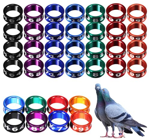 Toddmomy 50 Pcs Aluminum Split Bird Leg Rings Ldentifying Pigeons Training Rings Metal Birds Leg Rings for Hibiscus Birds, Parrots, Peonies, Pigeons, Etc