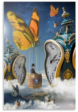Salvador Dali Malerwerk (Zahlen, abstrakte Uhr), Poster, Leinwand, Wandkunstdrucke, Geschenke, Foto, Bild, Gemälde, Raumdekoration, Heimdekoration, 20 x 30 cm
