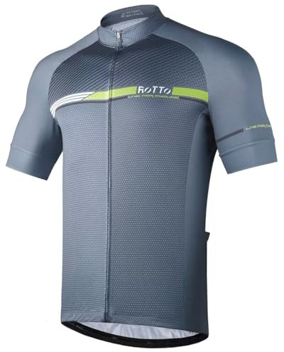 ROTTO Mens Short Sleeve Cycling Jersey Bike Shirt Cycle Top Stripe Series