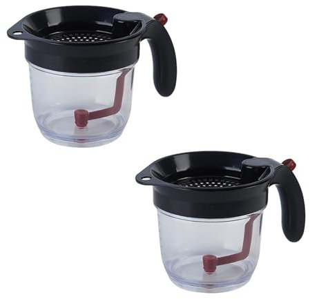 2 Gravy Grease Separator - Oil Separator Measuring Cup, Food Strainer Cup | Kitchen Grease Separator with Bottom Release, Clear Fat Separator Scale Cups, Fat Skimmer for Kitchen Tea Coffee