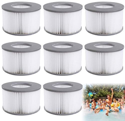 Ersatzfilter für MSPA, 8 Stück Whirlpool zubehör für MSPA Whirlpool Ersatz Filter Filterkartusche Wasserfilter, Filter für Whirlpool, Kompatibel mit Mspa Filter, für MSPA FD2089 Aufblasbare Pools