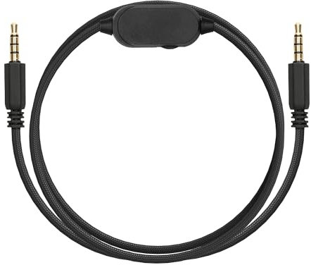 kwmobile Cable para Cascos Logitech G633 / G933 - Cable de Repuesto 150CM con micrófono y Conector Jack Negro