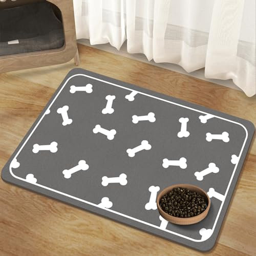 Pet Feeding Mat-Absorbent Dog Mat for Food and Water Bowl-No Stains Easy Clean Dog Food Mat-Quick Dry Dog Water Dispenser Mat-Puppy Supplies Dog Stuff-Dog Accessories Dog Water Bowl Mat