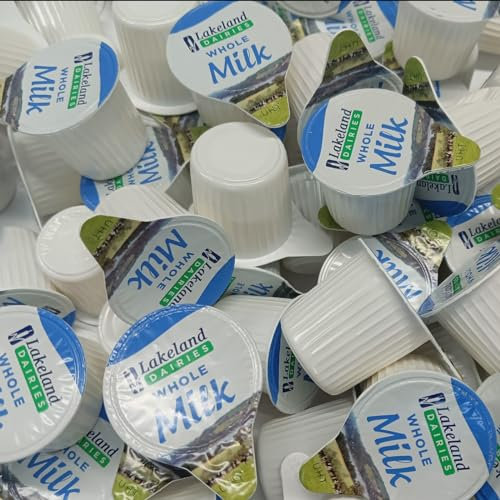 35x Whole UHT Milk 12ml Individually Wrapped Mini Portions Pots Jiggers Lakeland