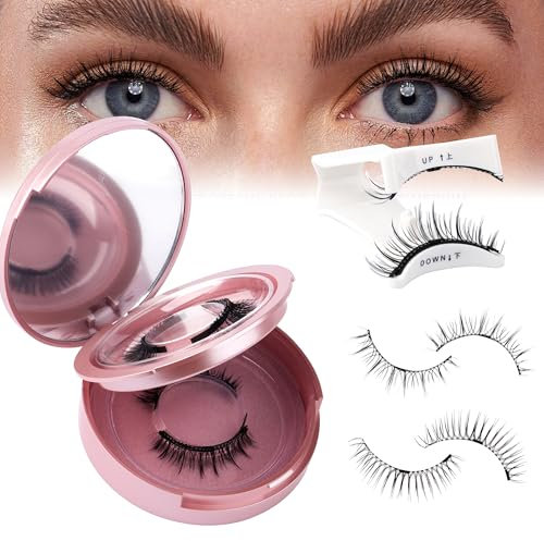 Faux Cils Magnetique 2 paires Magnetic Lashes Faux Cils Magnétiques Avec Applicateur Pas besoin de Colle Cil Magnétiques Aspect Naturel & Imperméables Cils Magnétiques Sans Eye-liner