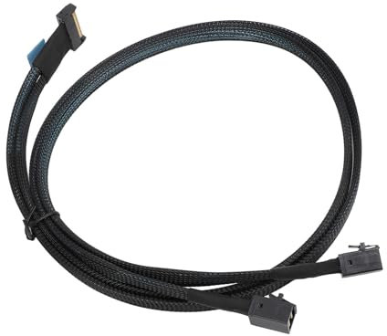 für MCIO 8i zu 2 SFF 8643 Kabel, PCIe 5.0 für Server Data Center 31,5 Zoll, für MCIO X8 zu SAS HD SFF 8643 Kabel Kompatibel mit SCSI SAS