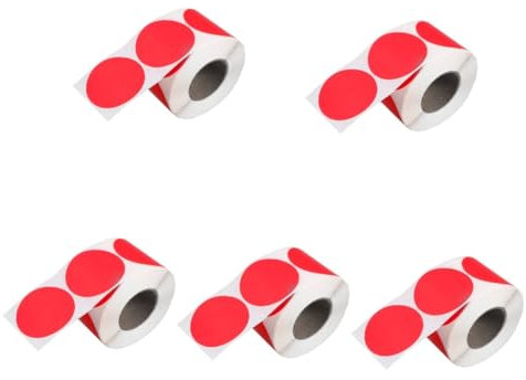 HOODANCOS 5rollen Runde Printable Sticker Labels Selbstklebende Etikettenrolle Für Druckanwendungen Für Organisation Und Lagerung Stark Haftend Vielseitig Einsetzbar