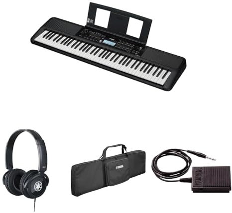 Yamaha PSR-EW320 Portable Keyboard for Beginners bundled with HPH-100 Headphones, Keyboard Bag SC-KB730, and sustain Pedal