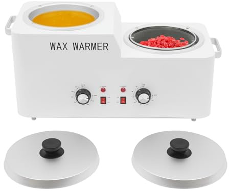 Calentador de Cera Depilatoria Doble Olla 600W 2.5L/olla Temperatura Ajustable Maquina Cera Caliente Depilacion adecuado para Personas, Salones Belleza, Uñas, Centros para Cuidado Piel