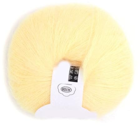 Mohair-Garn zum Häkeln, Angora-Garn, Merinowolle, Garn zum Stricken, Drops Kid Silk Mohair-Garn, Wolle, Kaschmir-Mohair-Mischgarn, beliebte weiche Strickwolle für DIY-Weben (02 goose yellow)