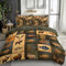 CozyRest Kinder Bettwäsche Set 200 x 200 cm, Farbblöcke Indianer Bettbezug Set 3 Teilig, Weiche Microfaser Wende Braun Bettwäsche mit Reißverschluss und 2 x 80x80cm Kissenbezüge