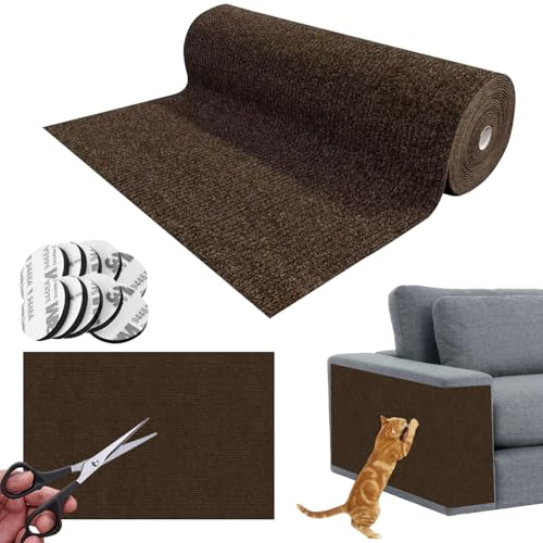Kratzmatte Selbstklebend für Katzen - Kratzteppich Kratzschutz 200cmx40cm, DIY Kratzbrett für Sofa, Möbel, Tür, Wand - Wiederverwendbar