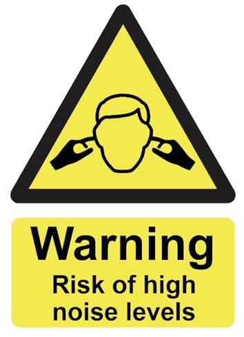 Warning Risk Of High Noise Levels Danger Health & Safety Sign Self Adhesive Sticker A4 297mm x 210mm*