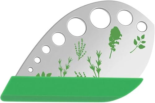 Herb Stripper, 9 Hole Stainless Steel Herb Cutter Leaf Stripper with Protective Cover Kitchen Gadget for Basil, Rosemary, Thyme, Chard, Kale, Mint