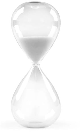 GNEGNI LIFE Sanduhr, 5 Minuten Sanduhr, Magenta Sand, Glas Deko Sanduhren, Sanduhr Ornamente für Küche, Schreibtisch, Klassenzimmer, Büro(Weiß 5-Minuten)