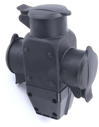 Prise électrique triple – idéale pour une utilisation en extérieur, avec couvercle de protection, robuste et facile à installer, parfaite pour diverses applications
