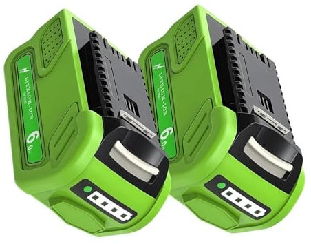 40V 6000mAh Rechargeable Battery, Compatible With Greenworks. 29462 29472 - Long Lasting Power Tool Battery For Lawn Mowers, Trimmers, Chainsaws & Outdoor Tools(2pcs for 290131)