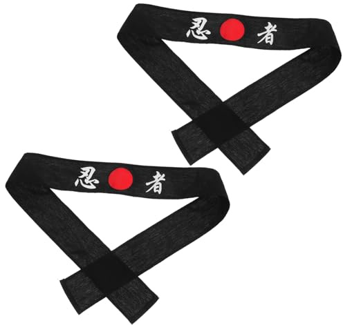 Japanisches Karate Stirnband -pack aus Baumwolltuch Schwarz
