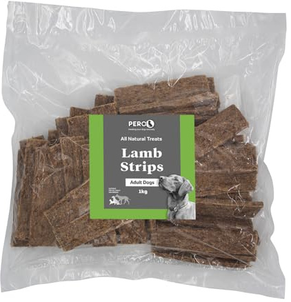 Pero Natural Dog Treats – Lamb Strips – 100% Lamb, High Protein, Grain Free, Natural Chew – 1kg Pack