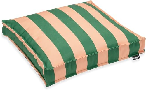 H.O.C.K. Riviera Stripe Outdoor Sitzkissen – Wetterfeste Stuhlkissen mit Blockstreifen – UV-Beständig, Wasser- & Schmutzabweisend – Handmade in Germany (Green Rosé, 40x40x5cm)
