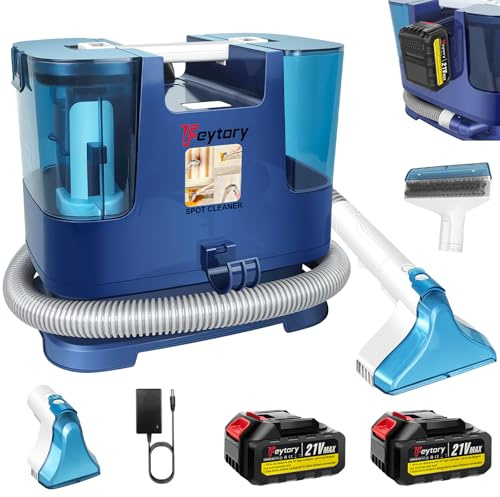 Cordless Carpet Spot Upholstery Cleaner Machine, Lightweight Handheld Sofa Stain Striker with Batteries and Charger, Wet Washing Vacuum Cleaner with Dual Tanks Portable Compact Steam Cleaner for Pet
