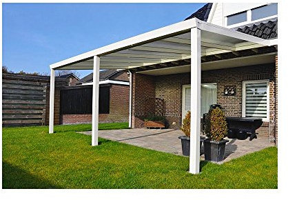 Terrassen Überdachung Aluminium 700 x 250 cm mit Polycarbonat Stegplatten 16 mm Dacheindeckung Terrassenüberdachung