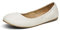 DREAM PAIRS Women's Slip On Round Toe Ballet Flats Pumps Shoes Sole-Fina White Size 7 US/ 5 UK