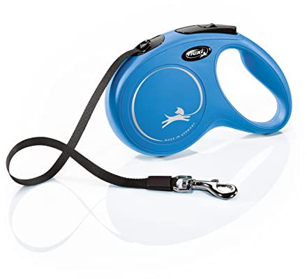 flexi® Classic M Gurt 5 m blau, Roll-Leine für Hunde bis 25 kg