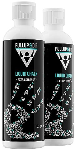 PULLUP & DIP Liquid Chalk Flüssige Kreide für perfekten Grip bei Klettern, Bouldern, Gewichtheben und Calisthenics - Schnell trocknend, extra stark & abwaschbar