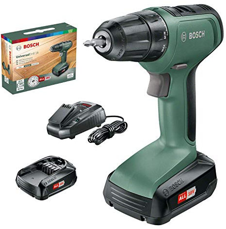 Bosch DIY Tools 06039C8002 - Avvitatore a batteria universale Drill 18 (2 batterie, sistema 18 Volt, in scatola), 18 V