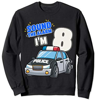 Kinder-Polizeiauto 8 Geburtstag 8 Jahre Polizist Offizier Sweatshirt